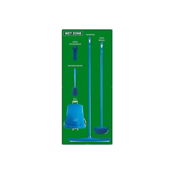 National Marker Co National Marker Wet Zone Shadow Board Combo Kit, Green/White, 68 X 30, Aluminum - - SBK117AL