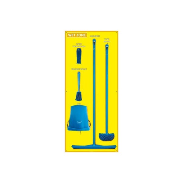 National Marker Co National Marker Wet Zone Shadow Board Combo Kit, Yellow/Black, 68 X 30, Pro Series Acrylic - SBK124FG - SBK124FG