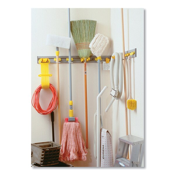 Rubbermaid Commercial Closet Organizer/Tool Holder, 34w x 3.25d x 4.25h, Gray - FG199300GRAY