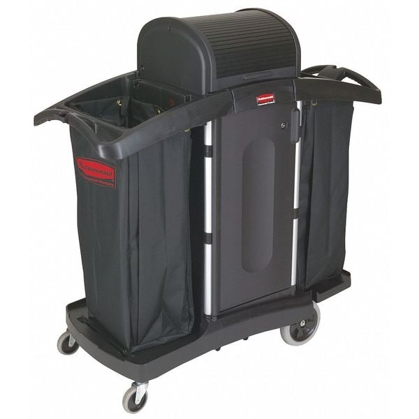 Rubbermaid Commercial Housekeeping Cart, Black, Structural Web - FG9T7800BLA