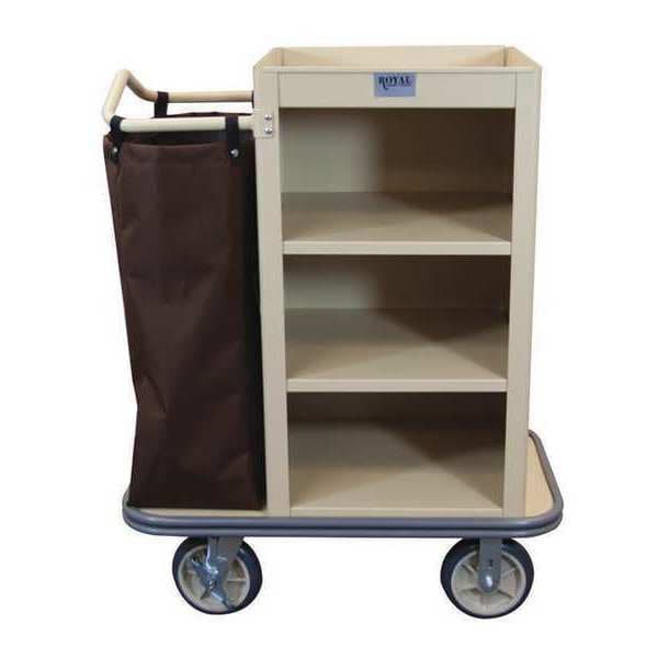 Royal Basket Trucks Hskp Cart, Compact, Beige - R37-TNX-M3C-1CN
