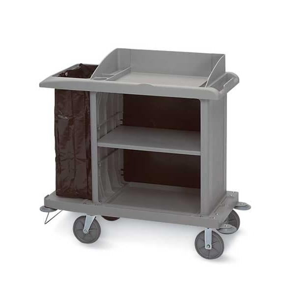 Rubbermaid Commercial Compact Housekeeping Cart, Black - FG619000BLA