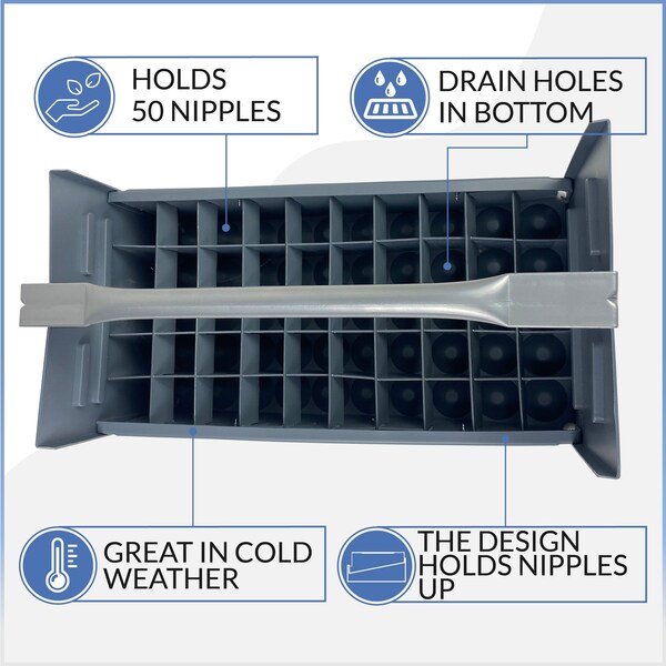 American Built Pro Nipple Caddy, 1 in Nipples  Polyethylene , 50 pc Capacity, 4PK - T1010 P4