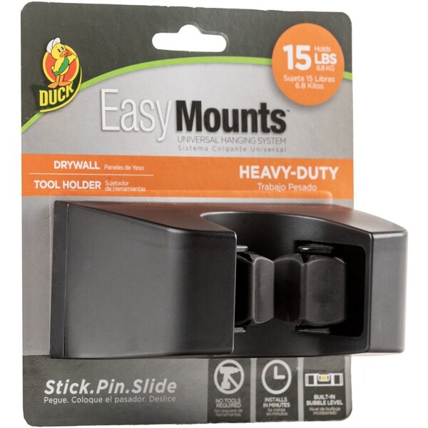 Duck Brand EasyMounts Heavy-Duty Tool Holder, Black - 287215