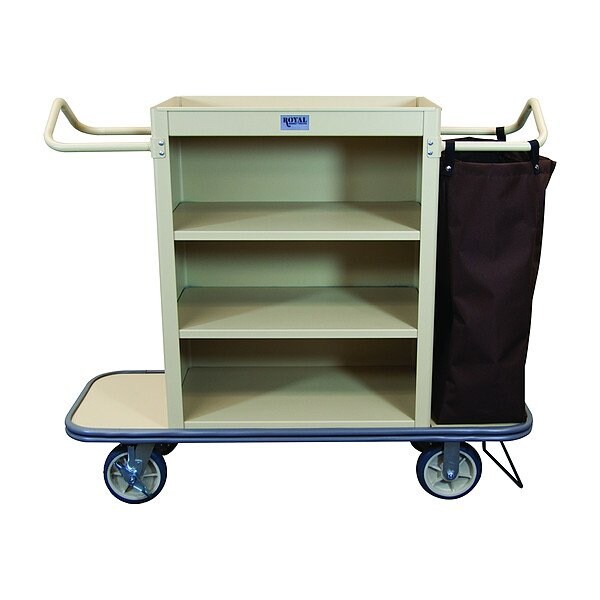 Royal Basket Trucks Housekeeping Cart, 47" H, 8" Caster - G55-TNX-C3C-1VN