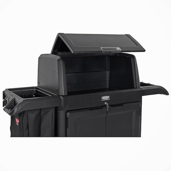 Rubbermaid Commercial Housekeeping Cart, Plastic Frame, Black - 2202587