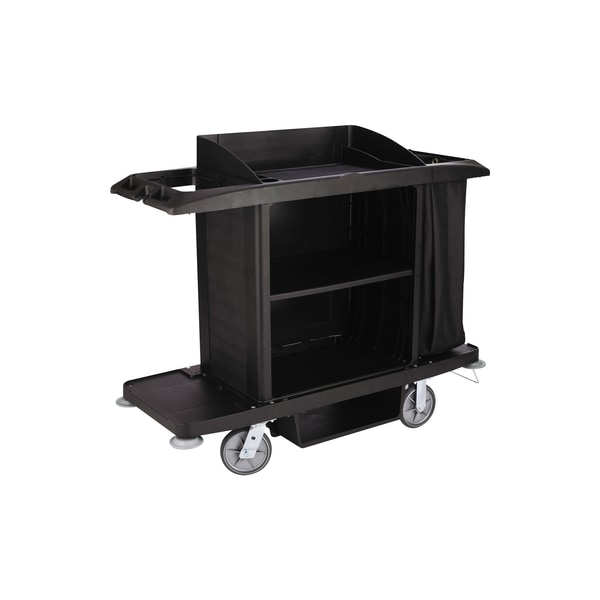 Rubbermaid Commercial Rubbermaid Housekeeping Cart, 22" x 60" x 50", Black, 1/Each - RUB197