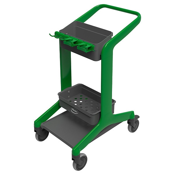 Remco Janitorial Cart, Swivel, Green, PPP, 23.4 lb - 57002