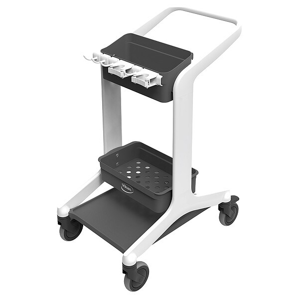 Remco Janitorial Cart, Swivel, White, PPP, 23.4 lb - 57005