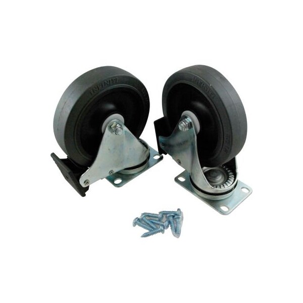 Specialmade Goods And Services Rubbermaid 5in Swivel Plate Caster Kit With Hardware, Gray - - FG9W71L1GRAY