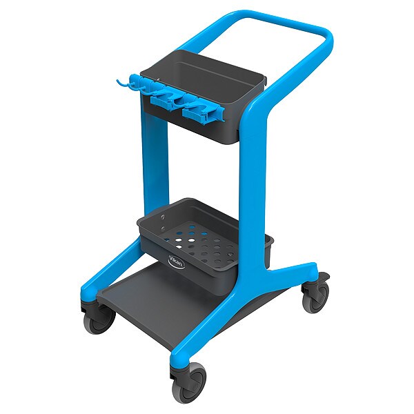 Remco Janitorial Cart, Swivel, Blue, PPP, 23.4 lb - 57003