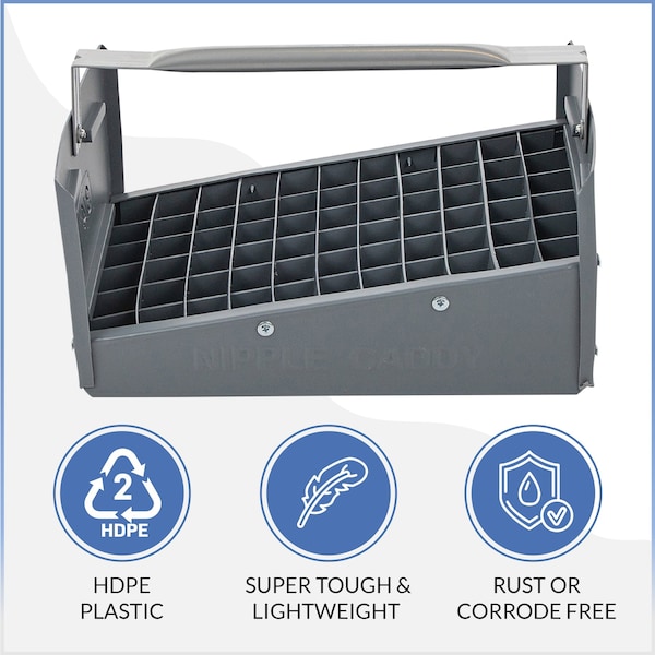 American Built Pro Nipple Caddy, 34 in Nipples   Polyethylene , 66 pc Capacity, 4PK - T1007 P4