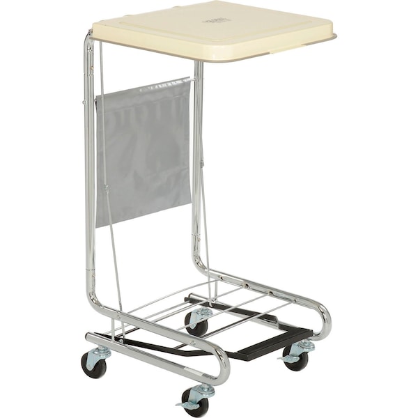 Global Industrial Chrome Hamper Stand With Foot Pedal & Poly Coated Steel Lid - 436911