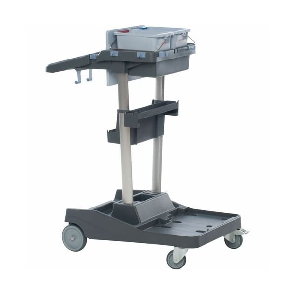 Vileda Professional Cleaning Cart, w/Buckets/Shelf, 36-1/5inx20-3/10inx44-3/10in, GY - VLD143724