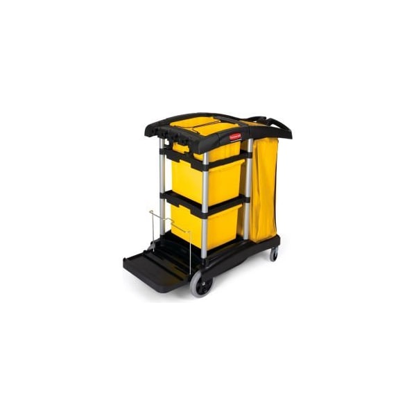 Rubbermaid Commercial Rubbermaid® Microfiber Janitor Cart, Black 9T73 - FG9T7300BLA