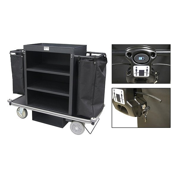 Royal Basket Trucks Housekeeping Cart, 47" H, 8" Caster - G55MKKX-M3C-2DN