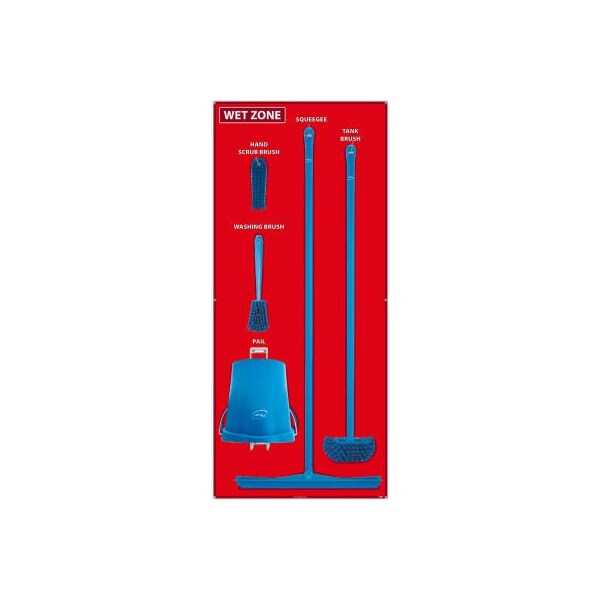 National Marker Co National Marker Wet Zone Shadow Board Combo Kit, Red/Blue, 68 X 30, Alum Composite Panel - - SBK111ACP