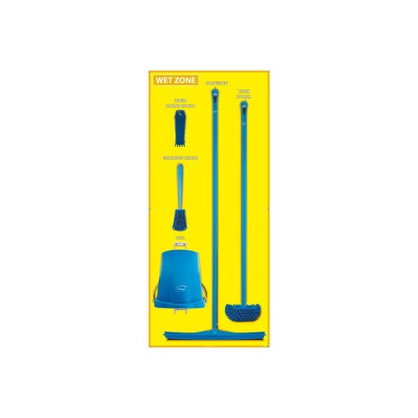 National Marker Co National Marker Wet Zone Shadow Board Combo Kit, Yellow/Black, 68 X 30, Aluminum - - SBK124AL