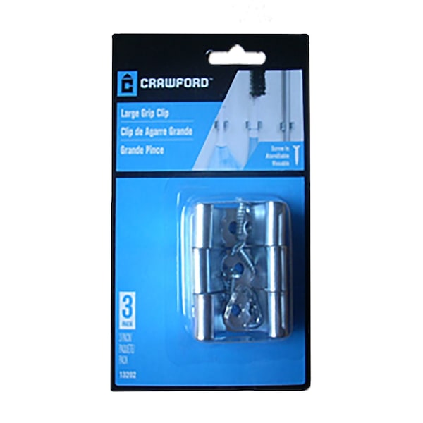 Crawford Crawford Zinc-Plated Silver Steel Grip Clip For 5-3/4 3 pk - 13202