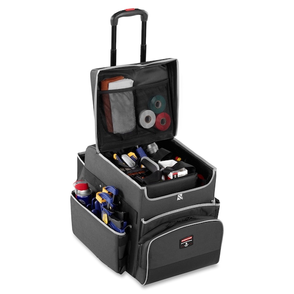 Rubbermaid Commercial Housekeeping Cart, Black, 17 in.H - 1902467