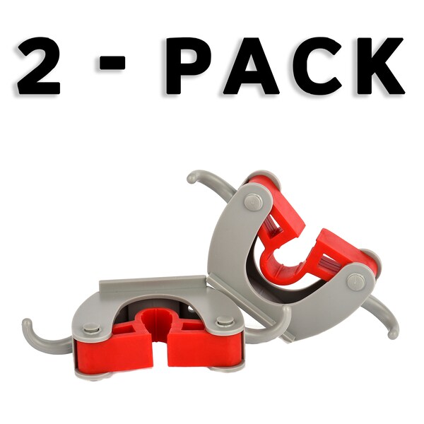 Alpine Industries Mop and Broom Holder, 1 Holder and 2 Hooks, PK2 - 498-1-D