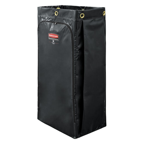 Rubbermaid Commercial Janitorial Cart Vinyl Bag, 34 gal., Blk - 1966886
