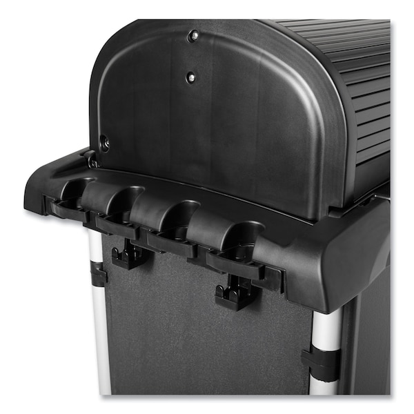 Rubbermaid Commercial Exec Hi Security Janitorial Cleaning Cart, 23.1w x 39.6d x 27.5h, Blk - 1861427