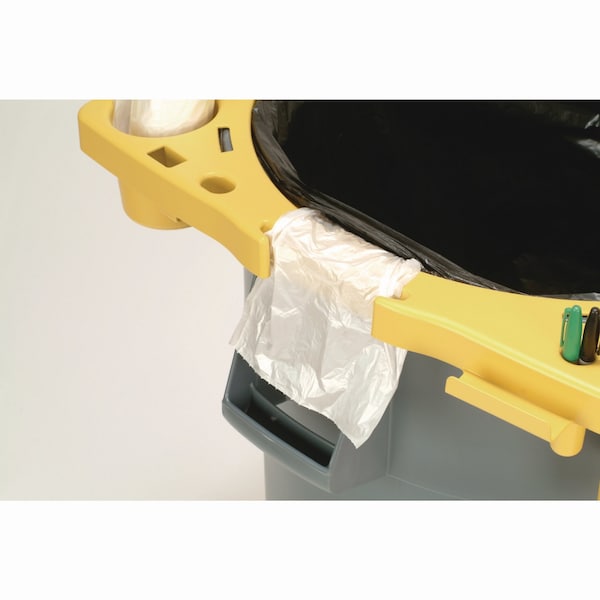 Rubbermaid Commercial Standard Rim Caddy, 4-Comp, Fits 32.5" dia Cans, 26.5w x 6.75h, Yellow - FG9W8700YEL