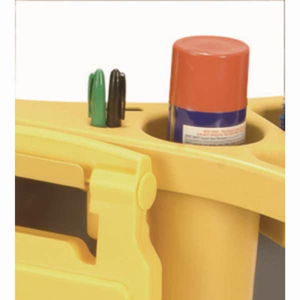 Rubbermaid Commercial Standard Rim Caddy, 4-Comp, Fits 32.5" dia Cans, 26.5w x 6.75h, Yellow - FG9W8700YEL