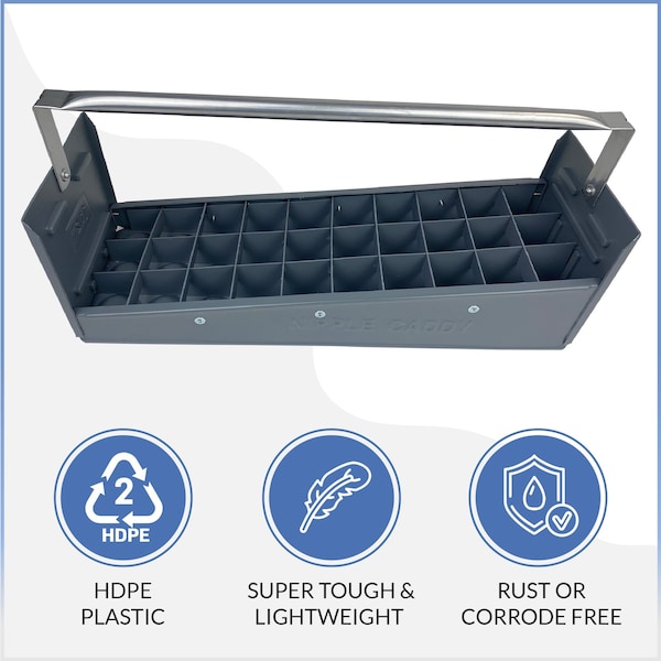 American Built Pro Nipple Caddy, 112 in Nipples   Polyethylene, 30 pc Capacity - T1015 P1