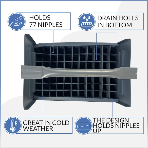 American Built Pro Nipple Caddy, 12 in Nipples  Polyethylene , 77 pc Capacity, 4PK - T1005 P4