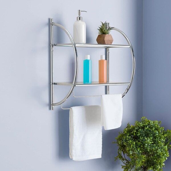 Home Basics 5 Slot Mop and Broom Organizer, White - ZOR95597