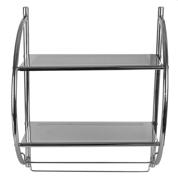 Home Basics 5 Slot Mop and Broom Organizer, White - ZOR95597
