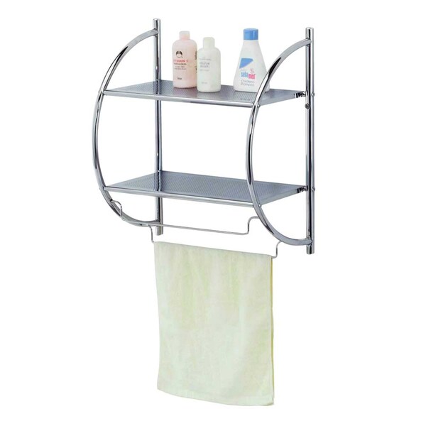 Home Basics 5 Slot Mop and Broom Organizer, White - ZOR95597