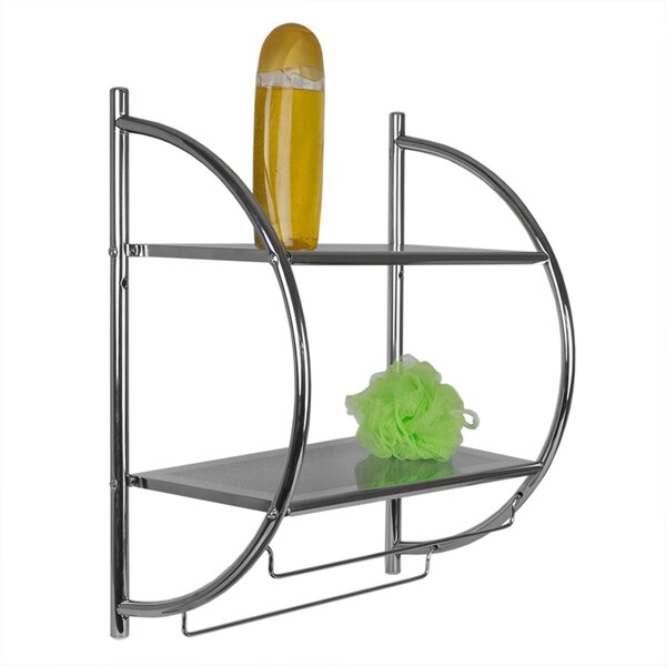 Home Basics 5 Slot Mop and Broom Organizer, White - ZOR95597