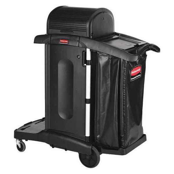 Rubbermaid Commercial Janitor Cart, Rubber Caster, 3 Shelves - 1861427
