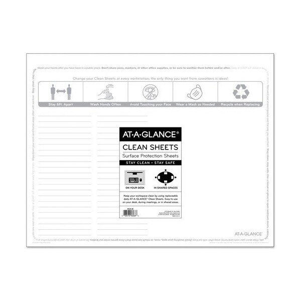 At-A-Glance SK2628, DISPOSABLE CLEAN SHEETS, 25 SHEETS, 17 X 22, WHITE, 25PK - AAGSK2628