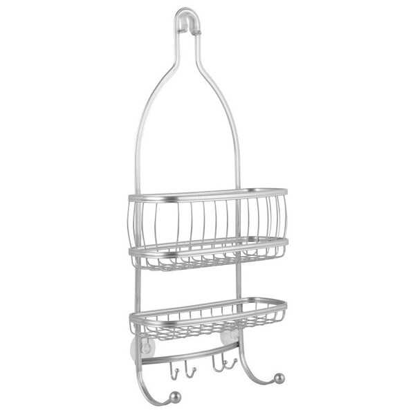Idesign Shower Caddy, 2-Shelf, Steel, 4 in OAW, 22 in OAH, 10 in OAD - 61886