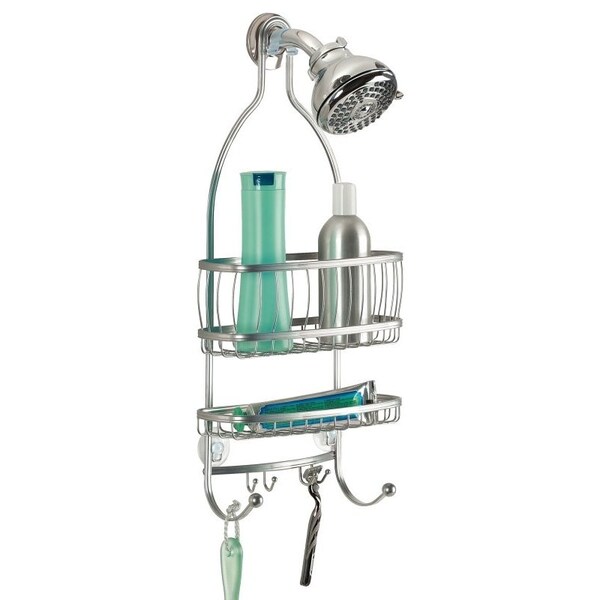 Idesign Shower Caddy, 2-Shelf, Steel, 4 in OAW, 22 in OAH, 10 in OAD - 61886