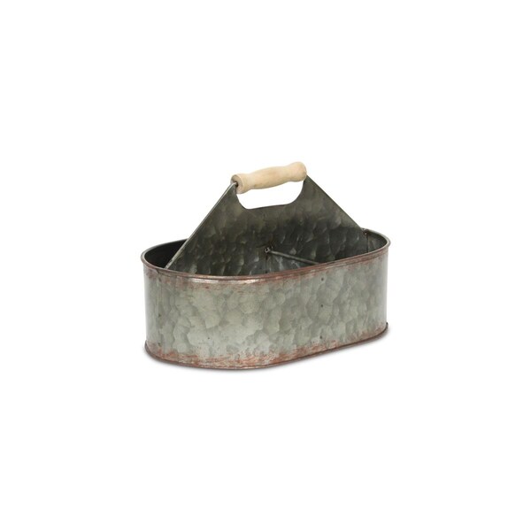 Cheungs Small Metal Oval Storage Slot Caddy, Small - 6.5 x 6.5 x 10.5 in. - FP-4398S