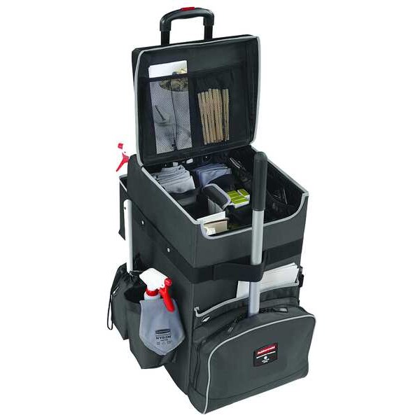 Rubbermaid Commercial Housekeeping Cart, Black, 24-3/4 in.H - 1902465