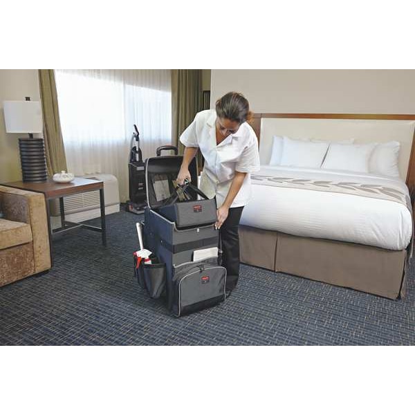 Rubbermaid Commercial Housekeeping Cart, Black, 24-3/4 in.H - 1902465