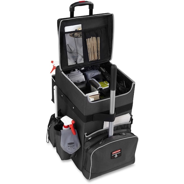 Rubbermaid Commercial Housekeeping Cart, Black, 24-3/4 in.H - 1902465