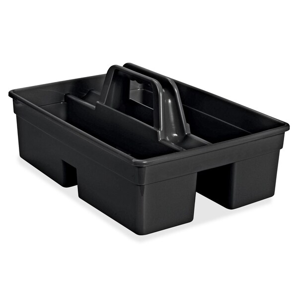 Rubbermaid Commercial Executive Carry Caddy, 2-Compartment, Plastic, 10.75w x 6.5h, Black - 1880994
