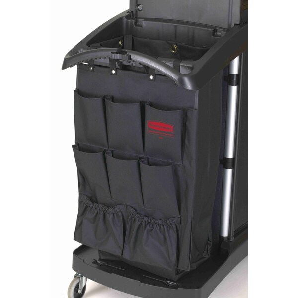 Rubbermaid Commercial Fabric 9-Pocket Cart Organizer, 19.75 x 1.5 x 28, Black - FG9T9000BLA
