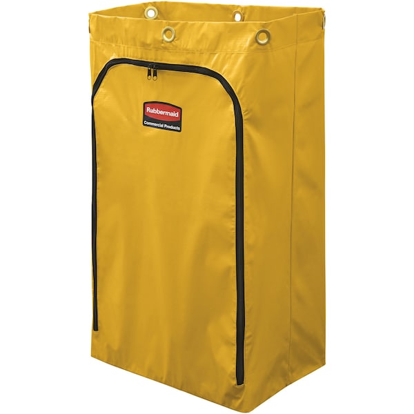 Rubbermaid Commercial Replacement Bag, f/6173-88 Cart, Vinyl, 24 Gal, Yellow - RCP1966719