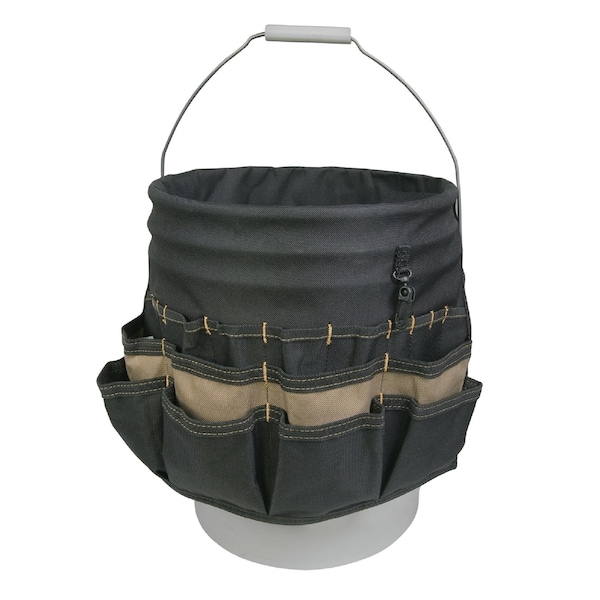 Custom Leathercraft CLC 3 in. W X 12.75 in. H Polyester Bucket Organizer 48 pocket Black/Tan 1 pc - 1119