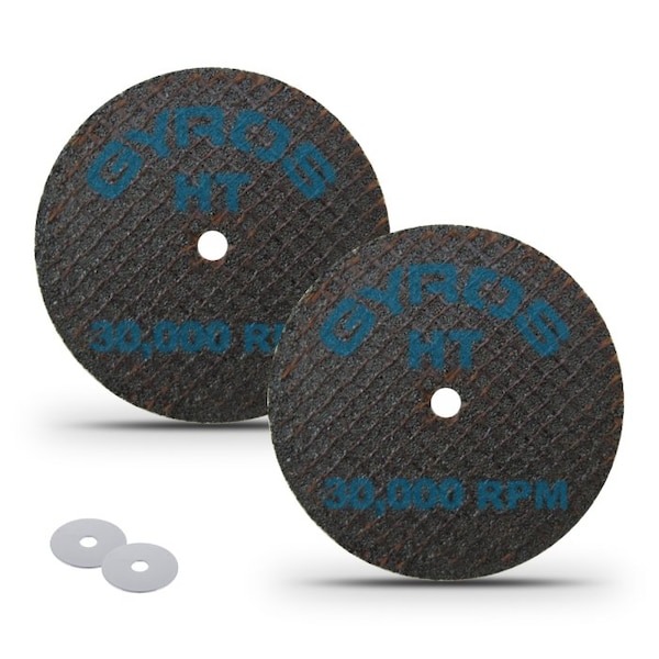 Rueda de corte de resina reforzada doble Gyros HT 2", para materiales de alta resistencia, tamaño de 2", 2 piezas - 11-32208