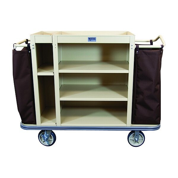 Royal Basket Trucks Housekeeping Cart, 47" H, 8" Caster - G58-TNX-M3C-22N