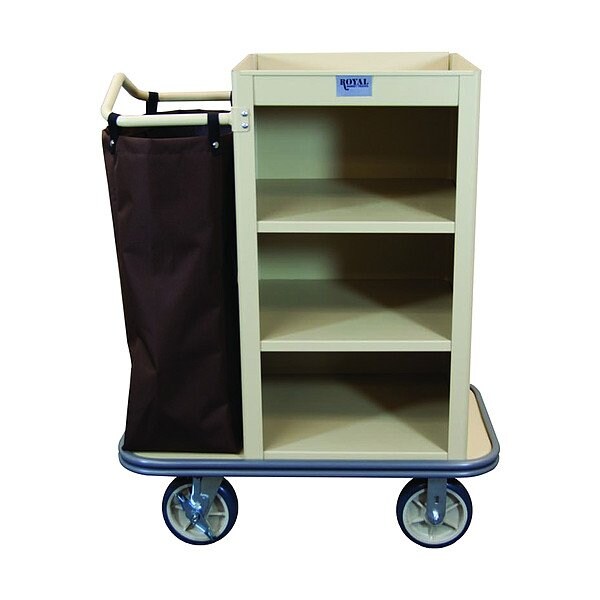 Royal Basket Trucks Housekeeping Cart, 47" H, 8" Caster - G37-TNX-M3C-1CN